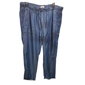 Gap Women's Jogger Pants XL Blue TENCEL™ Utility Casual Tapered